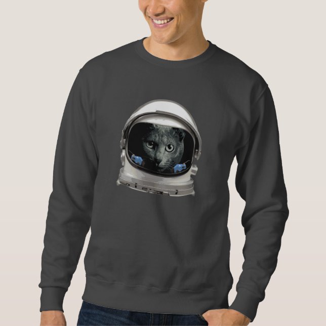 Raum-Sturzhelm-Astronauten-Katze Sweatshirt (Vorderseite)