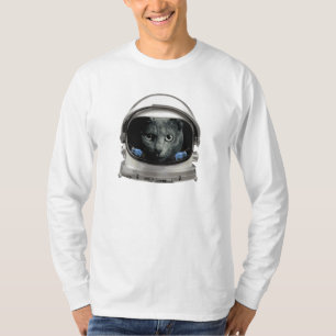 Raum-Sturzhelm-Astronauten-Katze T-Shirt