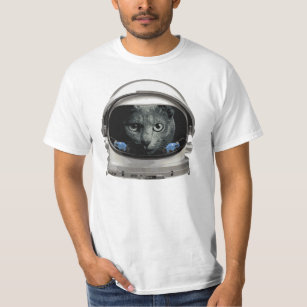 Raum-Sturzhelm-Astronauten-Katze T-Shirt