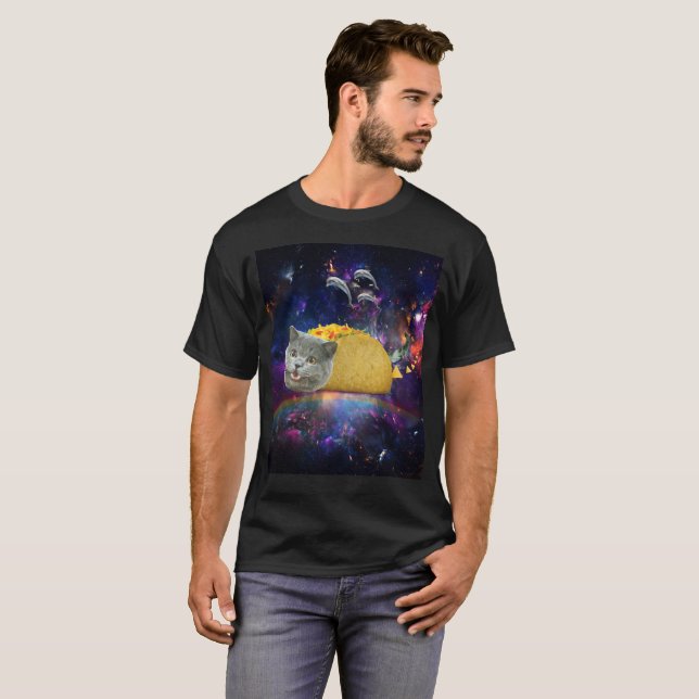 Raum Tacocat Fliegen-Delphin-Tortilla-Chips Rainb T-Shirt (Vorne ganz)