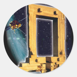 Raum-Tor von Apollo Runder Aufkleber