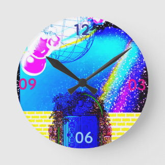 Raum und Zeit Runde Wanduhr