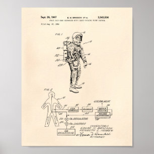 Raumanzug-Wärmetauscher 1967 Patent Altpapier Poster