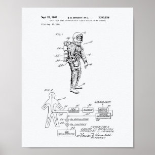 Raumanzug-Wärmetauscher Patent-Weißbuch 1967 Poster