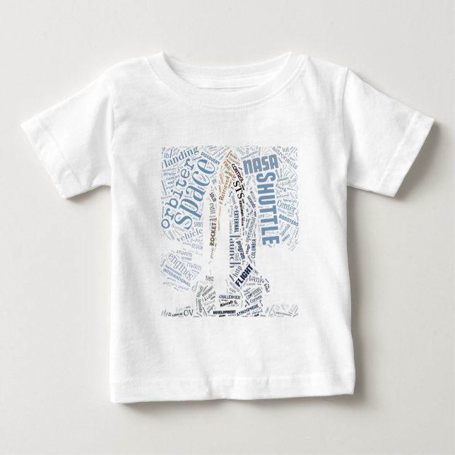 Raumfähre in Tagxedo Baby T-shirt (Vorderseite)