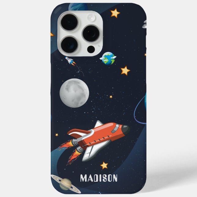 Raumfähre "Reisen mit dem Mond" - Personalisiert Case-Mate iPhone Hülle (Rückseite)