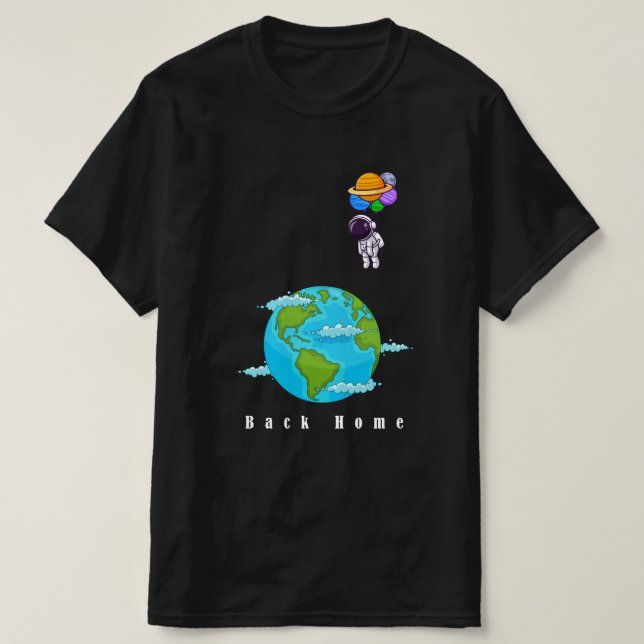 Raumfahrer mit Balloons, die den T - Shirt der Erd (Design vorne)