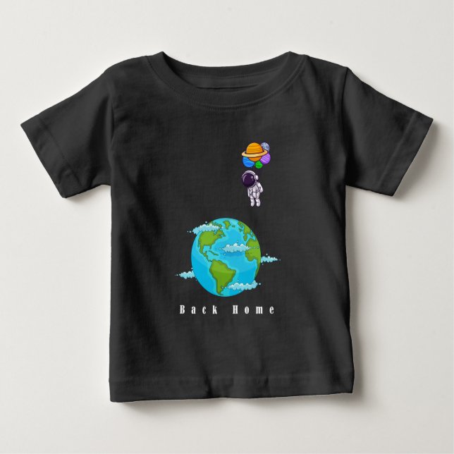 Raumfahrer mit Balloons, die Erde landen Baby T-shirt (Vorderseite)