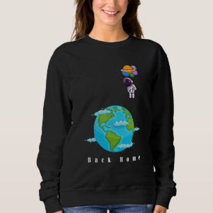 Raumfahrer mit Balloons, die Erde landen Sweatshirt