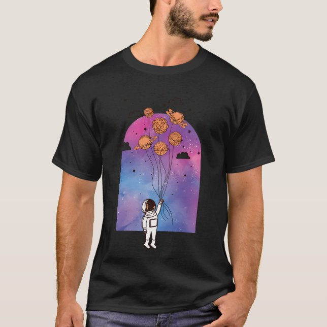 Raumfahrer mit Planeten T-Shirt (Vorderseite)