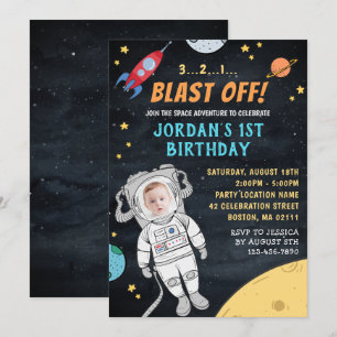 Raumfahrt   Foto 1. Geburtstag Einladung