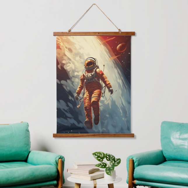Raumfahrt Wandteppich Mit Holzrahmen (Wohnzimmer)