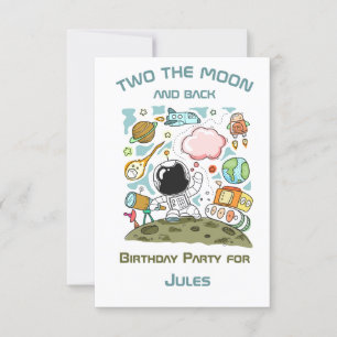 Raumfahrtakteur Zwei Themen des Moon und Back Part Einladung