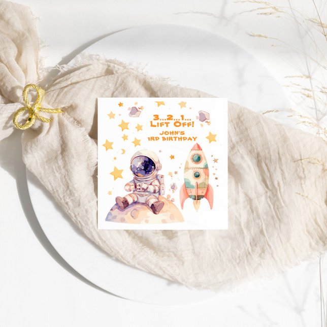 Raumfahrtaktivitäten und Astronauten Kindergeburts Serviette (Von Creator hochgeladen)