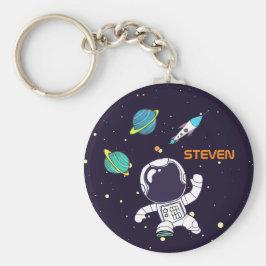 Raumfahrtflugzeug schwimmt im Weltraum Schlüsselanhänger