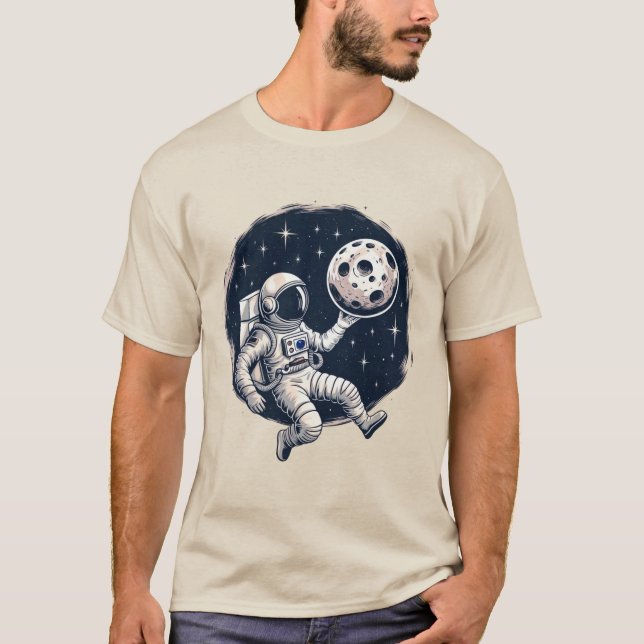 Raumfahrtflugzeug-Shirt mit dem Mond T-Shirt (Vorderseite)