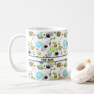 Raumfahrtmission - Cartoon Pattern - Individuelle  Kaffeetasse