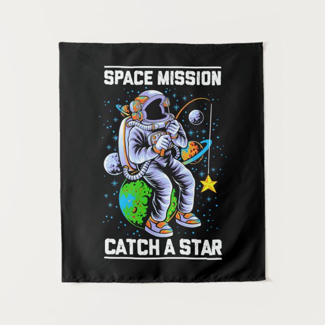 Raumfahrtmission der Astronauten Wandteppich (Vorderseite)