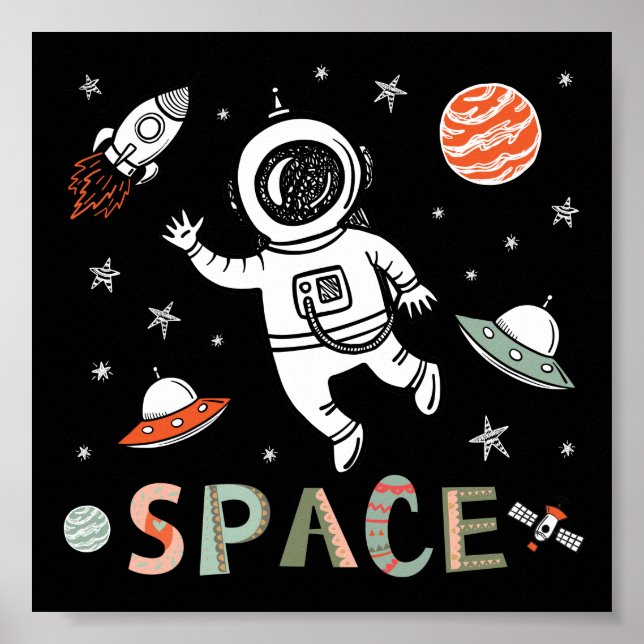 Raumfahrtplaneten Poster (Vorne)