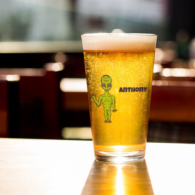 Raumfahrtpolitik - Alien mit Flying Saucer Persona Glas (Von Creator hochgeladen)