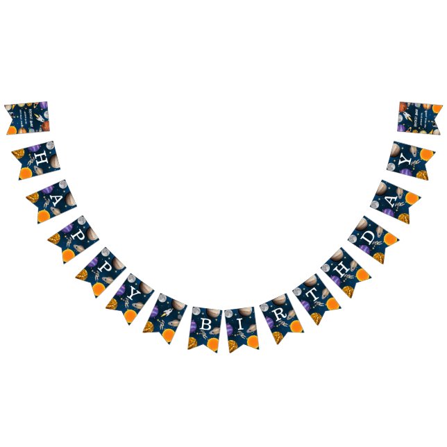 Raumfahrtspartei Erster Geburtstag Wimpelkette (Alle)