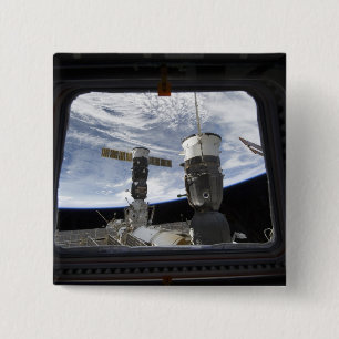 Raumfahrzeug mit zwei Russen Button