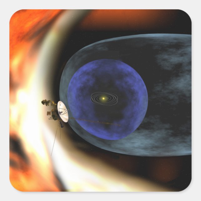 Raumfahrzeug Voyager 2 Quadratischer Aufkleber (Vorderseite)
