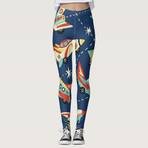 Raumfahrzeuge: Vintag dunkelblau. Leggings