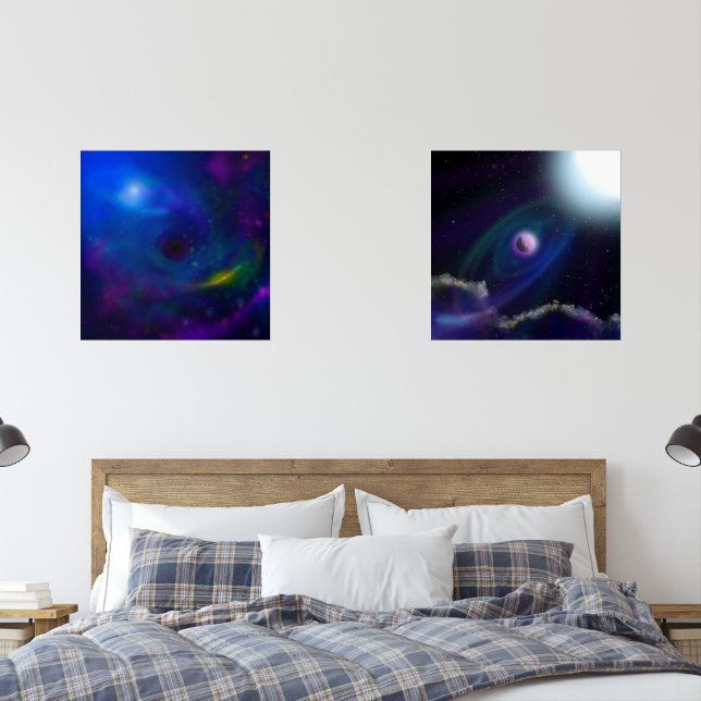 Raumfantasien-Planeten zum Feuer Bilderwand Sets (Schlafzimmer)