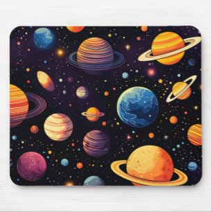 Raumfarbenfrohe Planeten Mousepad