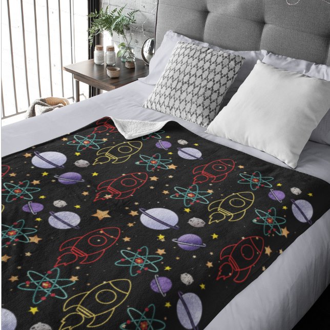 Raumflugplaneten Sherpadecke (Space design throw sherpa blanket)