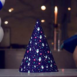 Raumflugzeug-Cartoon-Muster Partyhütchen