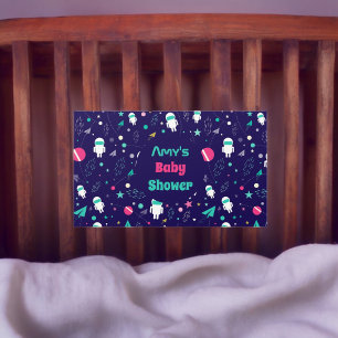 Raumflugzeug-Cartoon-Muster Rechteckiger Aufkleber