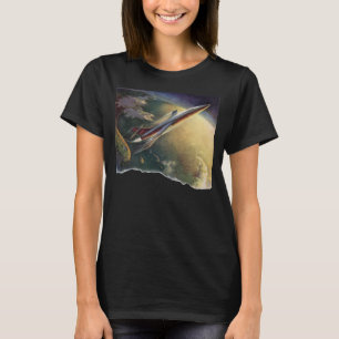 Raumflugzeug-Erde der Vintagen Science Fiction T-Shirt