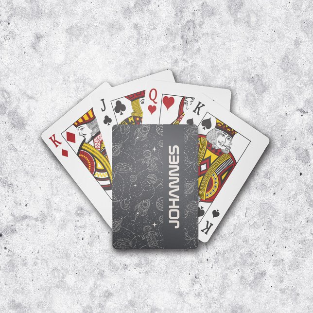 Raumforschung Galaxy Universe Star Personalize Spielkarten (Playing Cards - Explore the Universe Charcoal Black)