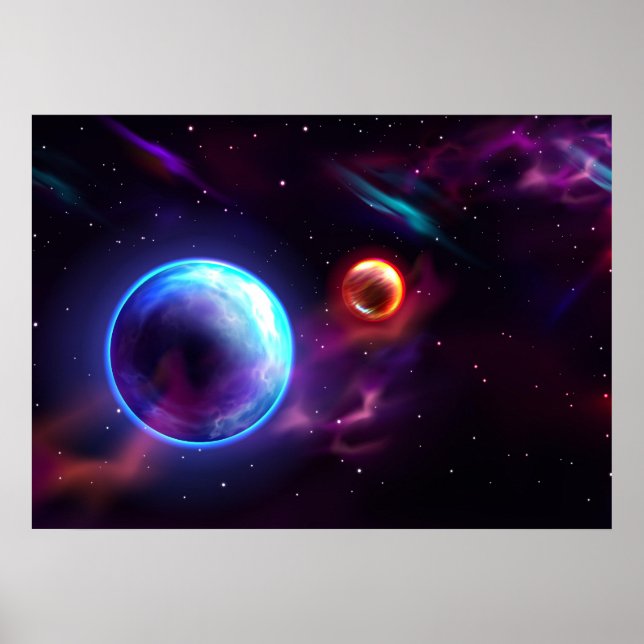 Raumgalaxie Planeten Poster (Vorne)