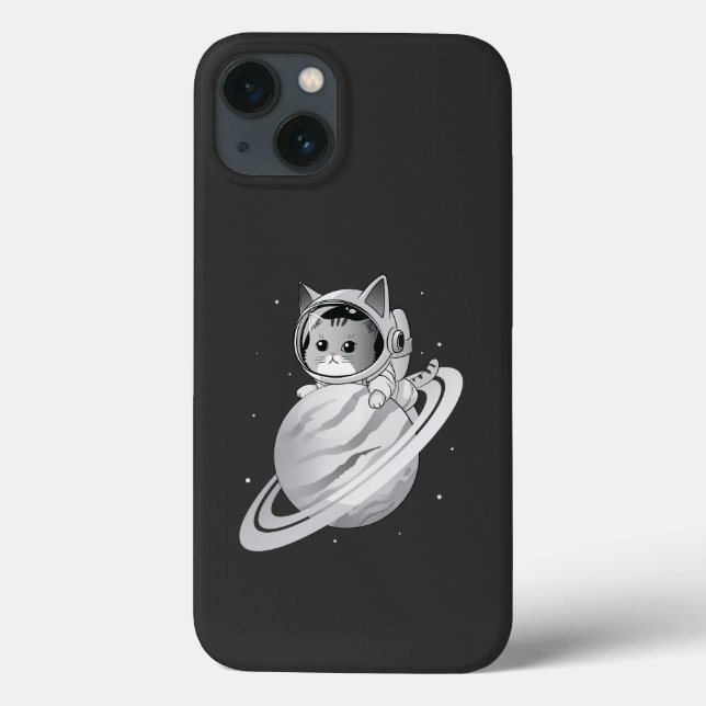 Raumkatze Astronaut mit Planet Saturn Case-Mate iPhone Hülle (Rückseite)