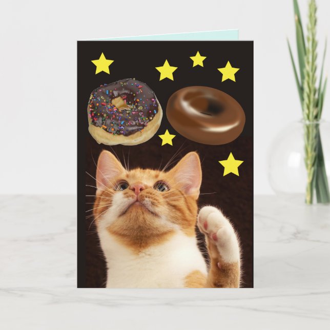 RAUMKATZE MIT GEBURTSKARTE KARTE (Vorderseite)