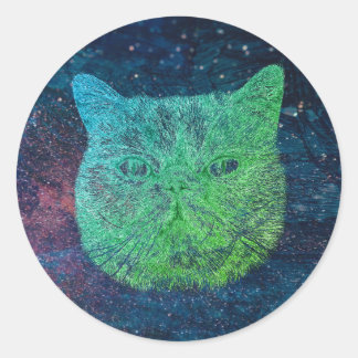 Raumkatze Runder Aufkleber
