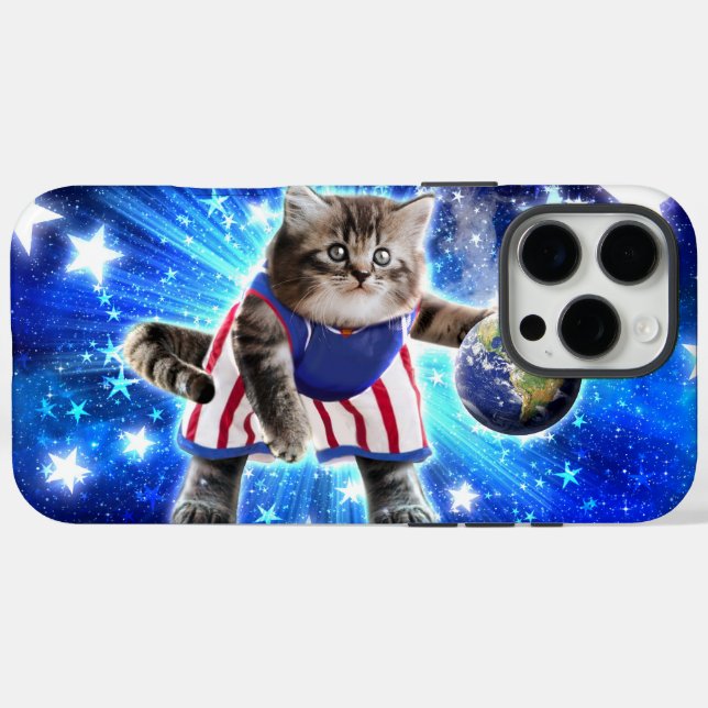 Raumkatze spielt Basketball Case-Mate iPhone Hülle (Rückseite (Horizontal))