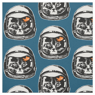 Raumkatze und der Goldfisch Stoff