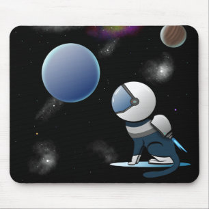 Raumkatzenflugzeug Mousepad