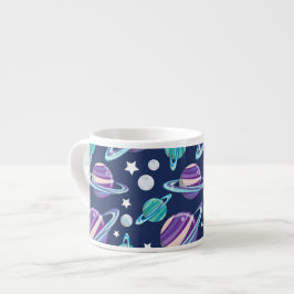 Raummuster, Planeten, Sterne, Galaxie, Kosmos Espressotasse