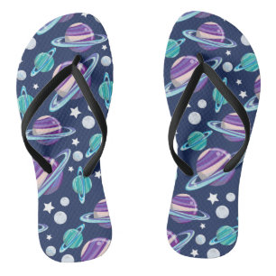 Raummuster, Planeten, Sterne, Galaxie, Kosmos Flip Flops