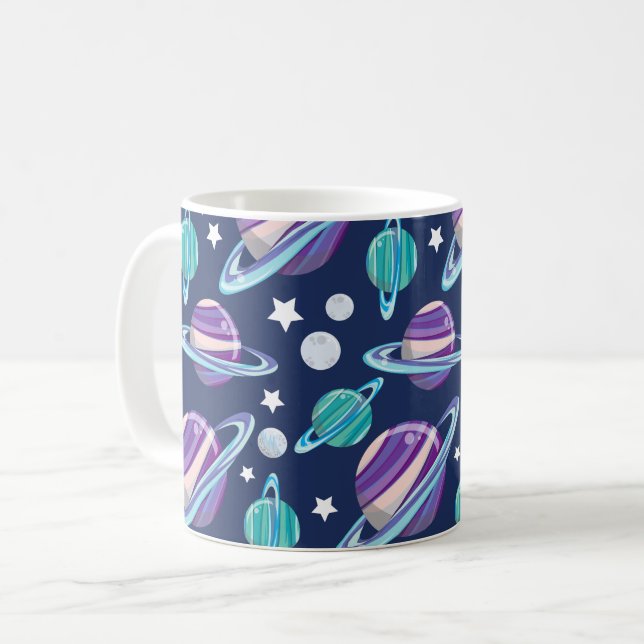 Raummuster, Planeten, Sterne, Galaxie, Kosmos Kaffeetasse (Vorderseite Links)