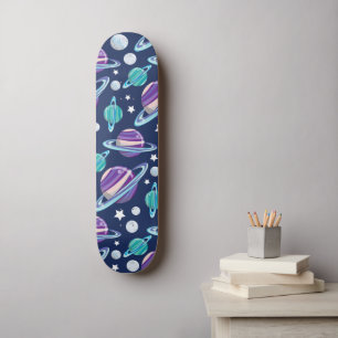 Raummuster, Planeten, Sterne, Galaxie, Kosmos Skateboard