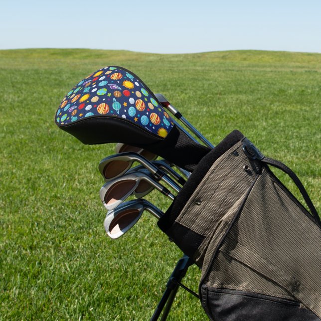 Raummuster, Planeten, Sterne, Kosmos, Galaxie Golf Headcover (In SItu)