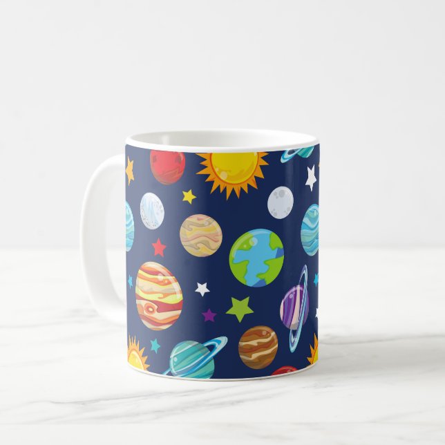 Raummuster, Planeten, Sterne, Kosmos, Galaxie Kaffeetasse (Vorderseite Links)