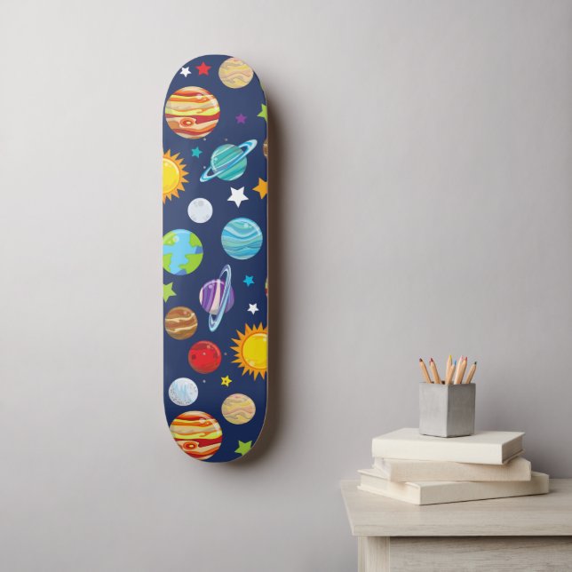 Raummuster, Planeten, Sterne, Kosmos, Galaxie Skateboard (Wandkunst)