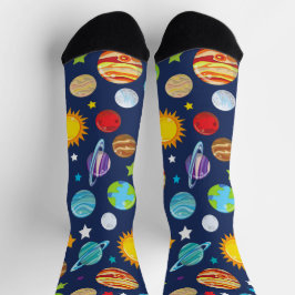 Raummuster, Planeten, Sterne, Kosmos, Galaxie Socken